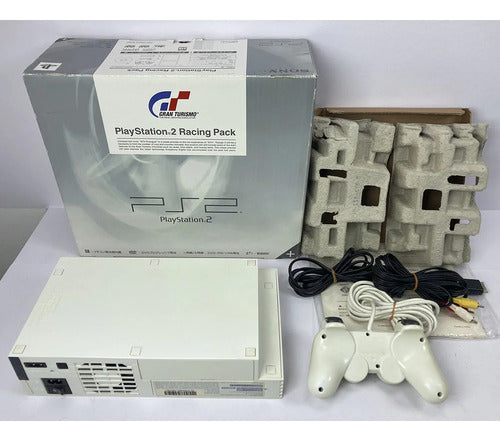 Console Playstation 2 Fat Edição Gran Turismo Racing Pack Scph-55000 Gt 110v + 1 Controle + 10 Jogos