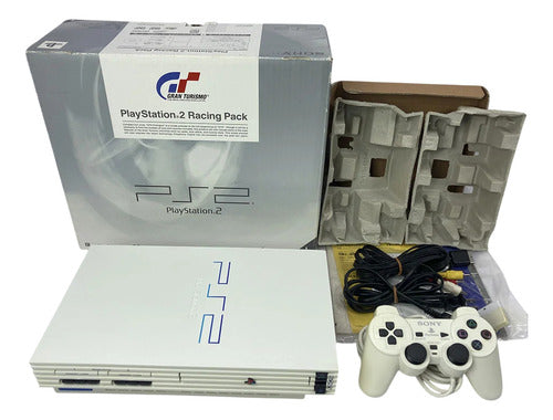 Console Playstation 2 Fat Edição Gran Turismo Racing Pack Scph-55000 Gt 110v + 1 Controle + 10 Jogos