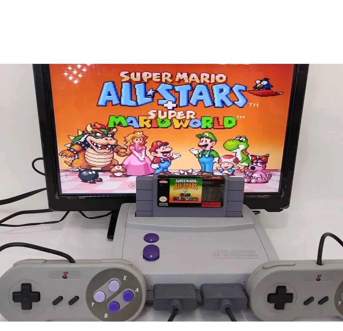 Console Super Nintendo Baby - SNES + 2 Controles + 2 Cartuchos