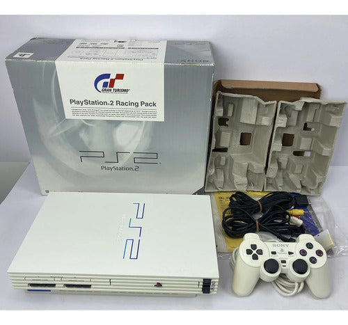 Console Playstation 2 Fat Edição Gran Turismo Racing Pack Scph-55000 Gt 110v + 1 Controle + 10 Jogos